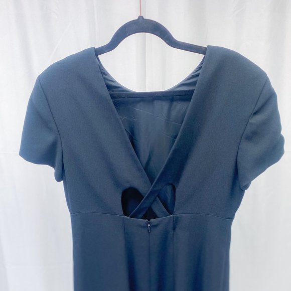 Liz Claiborne Dress Black Criss Cross Cocktail Dress - Picture 6 of 14
